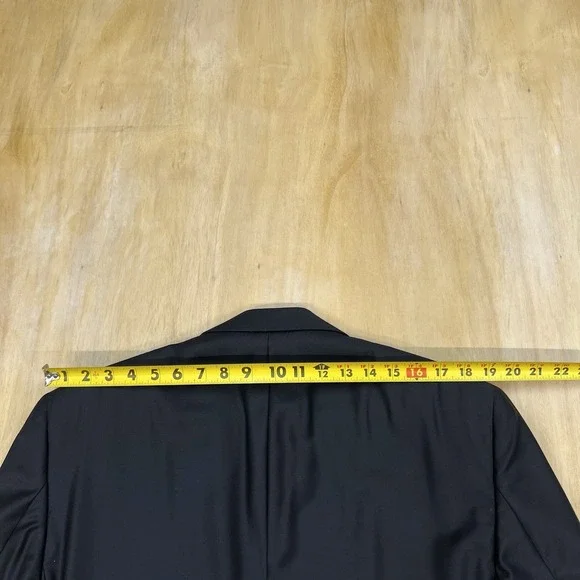 Jos A Bank Tuxedo Single Button Blazer Mens 41R Slim Fit Wool Black Ventless
